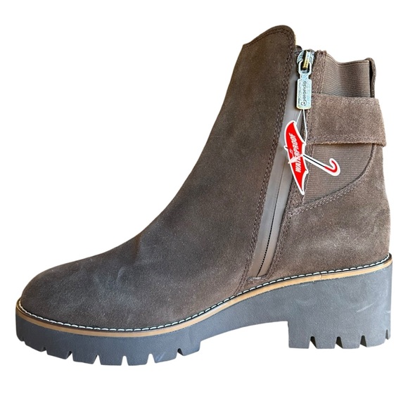 NEW Blondo Dakota Brown Suede Wedge Waterproof Booties - Picture 7 of 8